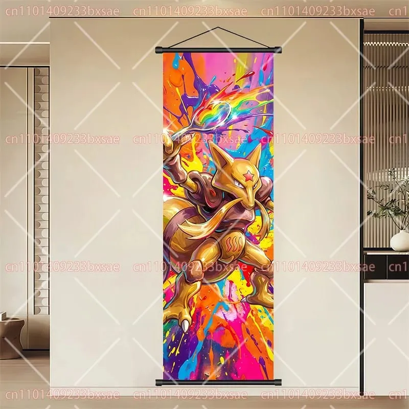 Pokémon anime hd rolagem pintura eevee pikachu suicune charizard mewtwo fundo arte da parede decoração cartaz presente das crianças