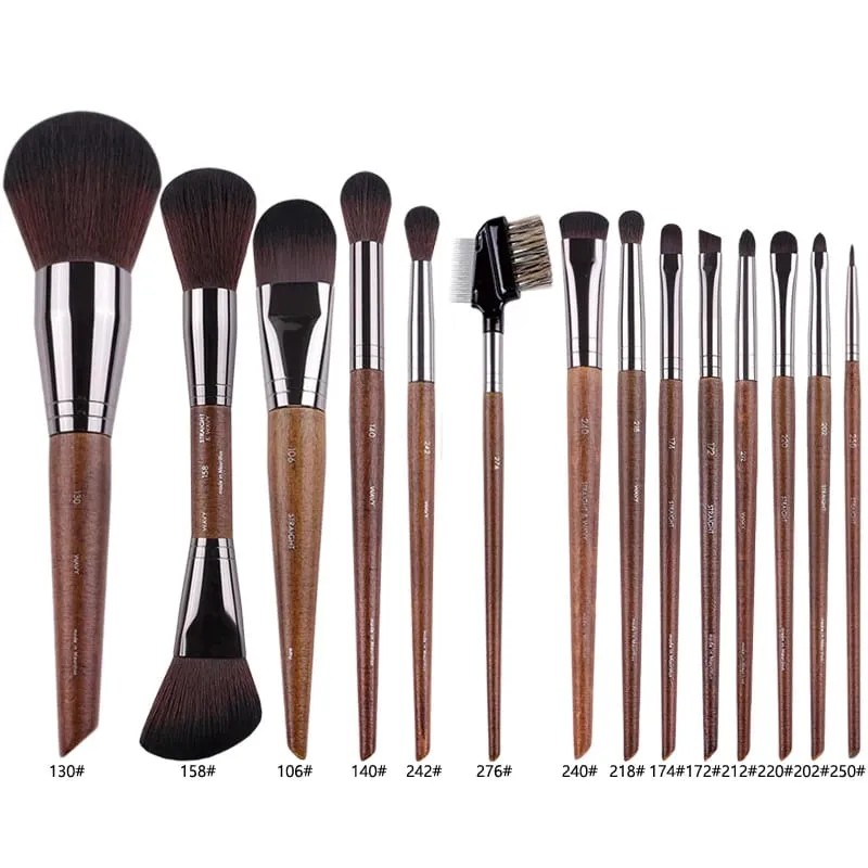 2 peças/35 peças mf pincéis de maquiagem macios de madeira natural, pó, base, corretivo, pincel de maquiagem, blush, ferramentas de sombra de cabelo sintético