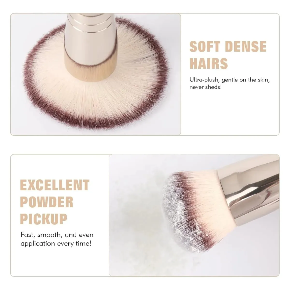 Pincel de base com ponta dupla para pó líquido, blush, corretivo, contorno, ferramenta de maquiagem profissional com bolsa de viagem para mulheres e meninas