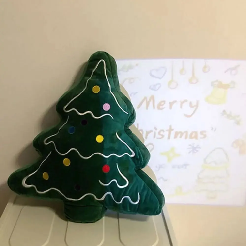 Almofada macia do sofá da árvore de natal confortável em forma de 3d árvore de natal dos desenhos animados boneca ornamentos feliz natal almofadas
