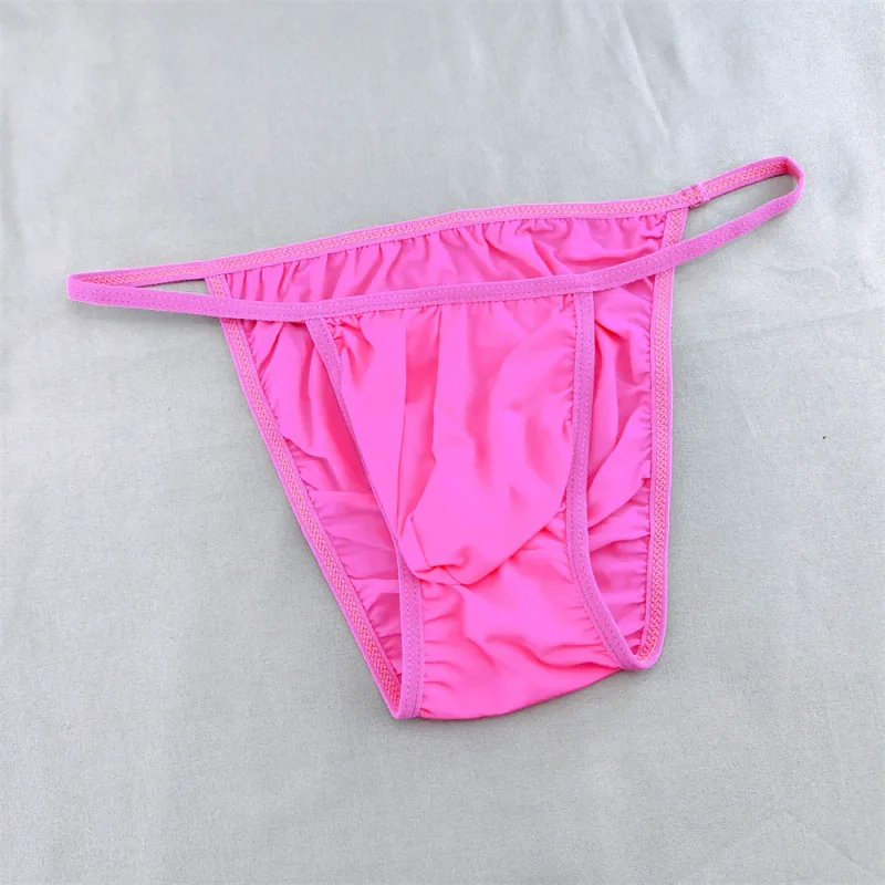 Ice Silk Briefs Men Underwear Solid Color Male Underpants Ultra-Thin Seamless Panties Thin Belt Low Waist
