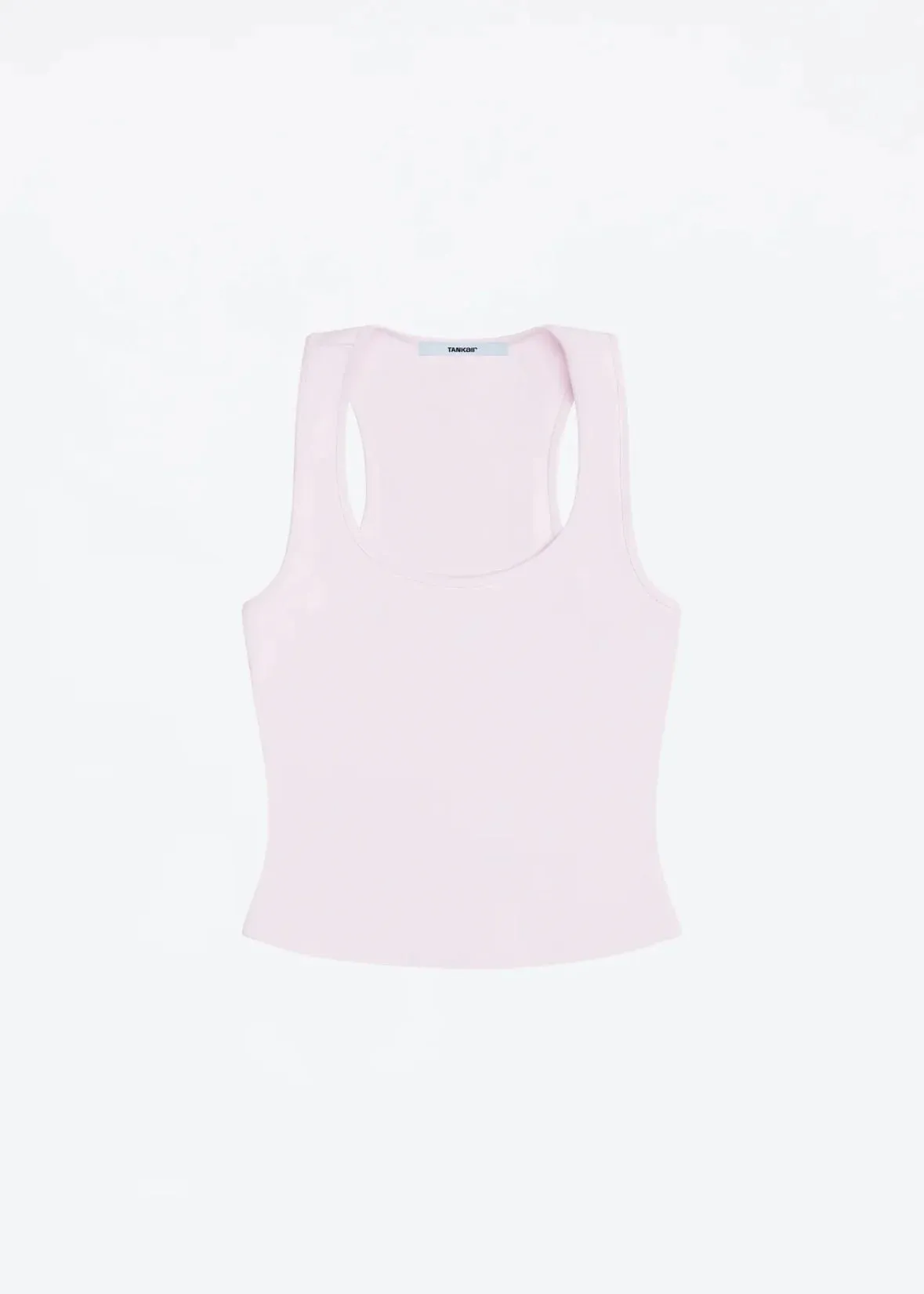 Tanque clássico em forma de X sem costas azul bebê e cinza enevoado multicolorido confortável cintura elástica ajuste justo top sem costas — image 11