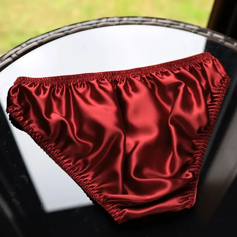 10pcs/lot mulberry silk underwear, comfortable triangle pants, large size health and breathable men's summer sweat absorption