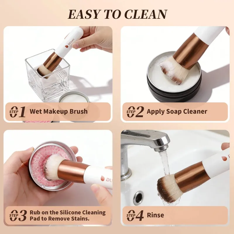 DUcare Foundation Brush Flat Top Kabuki Brush Synthetic Professional Makeup Brush Liquid Blending Mineral Powder Makeup Tools