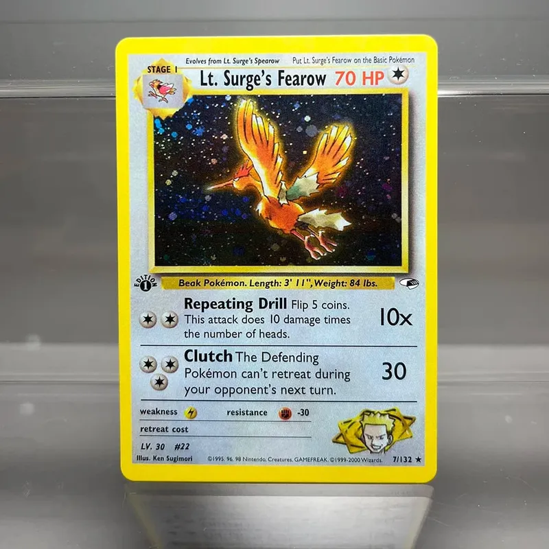 Cartões pkm 1ª edição desafio de academia 1996 conjunto de base cartões de folha única mewtwo gengar raichu jogo coleção cartões ptcg cartões proxy