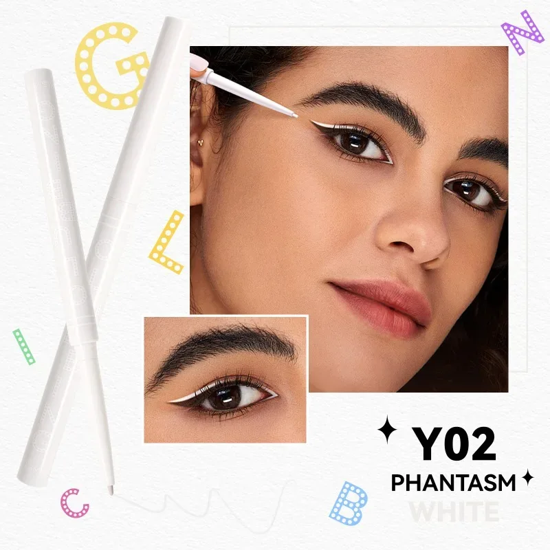Lápis de delineador preto e branco à prova d'água, de longa duração, à prova de manchas, para maquiagem de olhos ousada, fórmula de fácil deslizamento, cosméticos