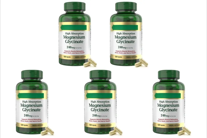 Cápsulas de glicinato de magnésio de alta absorção apoia o relaxamento muscular apoia a saúde óssea 120 cápsulas para adultos