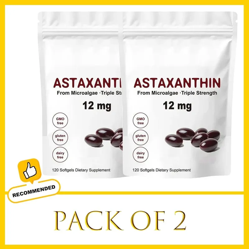 Premium Astaxanthin Capsules Antioxidant Supplements Supports Eye Joint Internal Circulation Skin Health & Natural Tanning