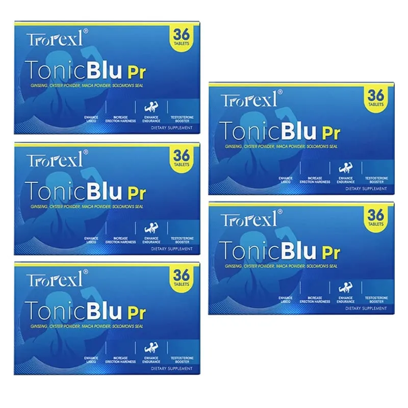 TonicBluPro Blue Pills Suplementos masculinos para melhorar a resistência e a energia Comprimidos naturais de ostra e ginseng