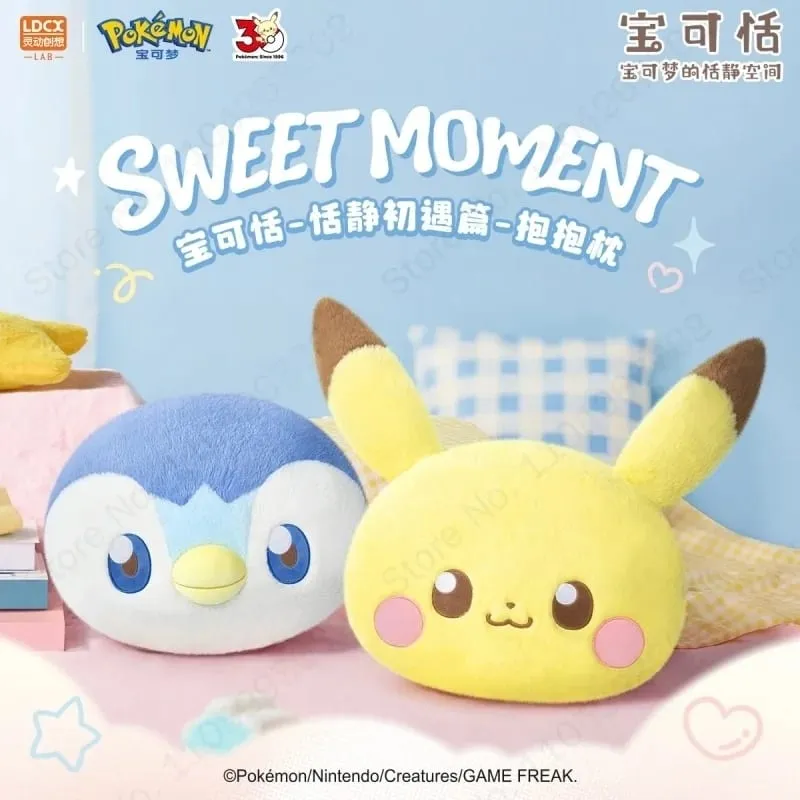 Novo pokemon pikachu piplup 40cm grande boneca de pelúcia bonito macio almofada travesseiro decoração para casa brinquedo colecionável presente aniversário — image 2