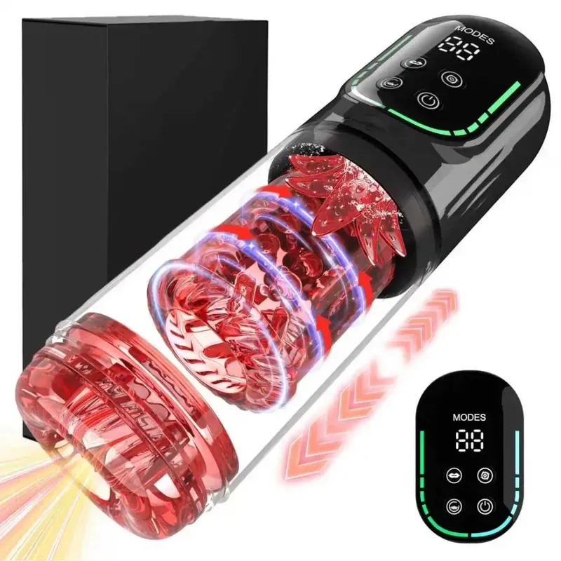 Copo masturbador masculino telescópico automático, sucção vibratória, masturbação, vagina, boquete, brinquedos sexuais adultos para homens