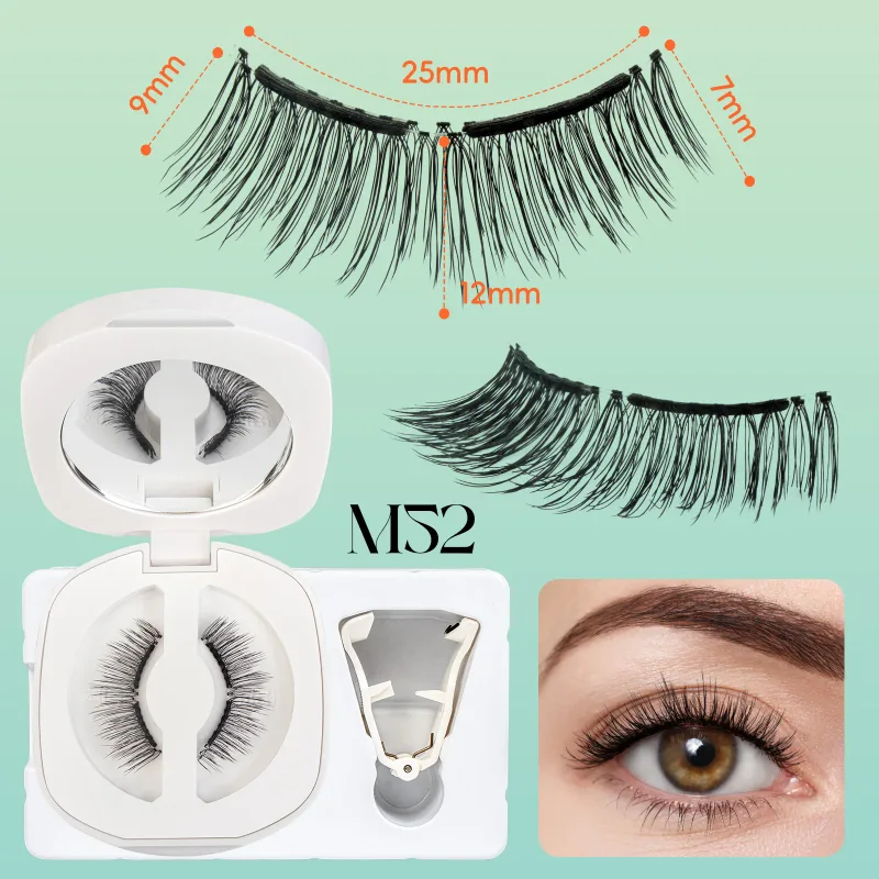Cílios magnéticos macios, sem necessidade de cola, cílios 3d de aparência natural reutilizável, fácil aplicação, kit de cílios magnéticos macios para maquiagem dos olhos