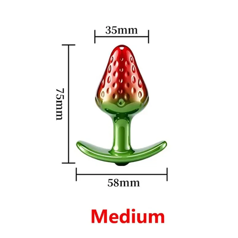 Morango metal contas anal butt plug conjunto pequeno médio grande wearable anal plug jóias brinquedo sexo anal para homem mulher