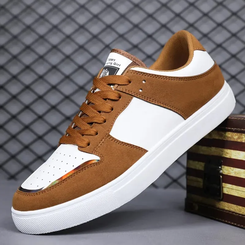 Branco vulcanizado tênis masculino sapatos confortáveis ​​planos rendas até zapatillas hombre outono primavera tênis de alta qualidade mais tamanho 39-48