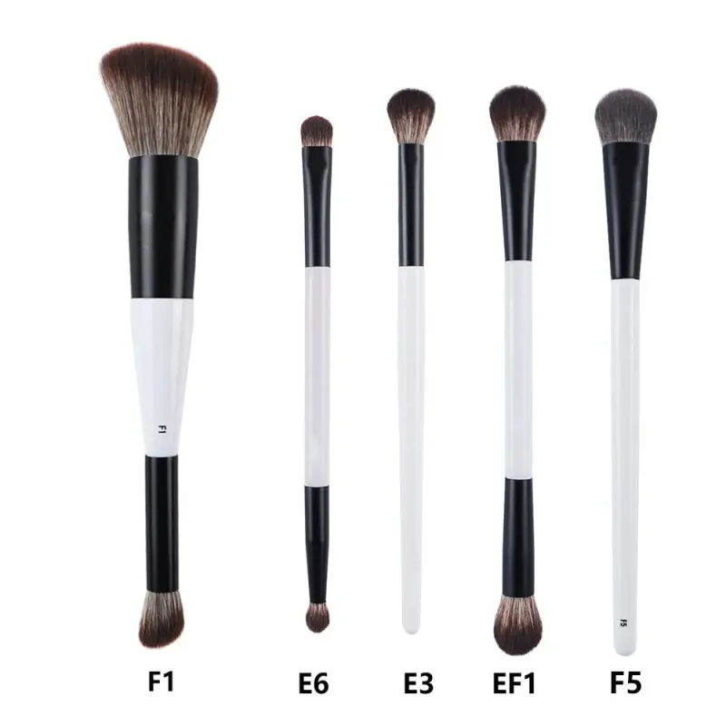 2 pçs/set Branco Dupla extremidade Angular Pincéis de Maquiagem Fundação Blush Contorno Maquiagem Pincel Punho De Madeira Ferramenta Cosmética Mari F4