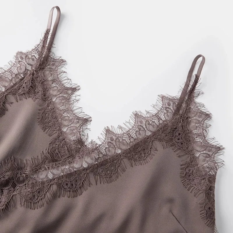 Y2k coquete cetim renda cami tops renda sedosa guarnição retalhos alça espaguete corte baixo assimétrico camisola feminina sexy regata deslizante