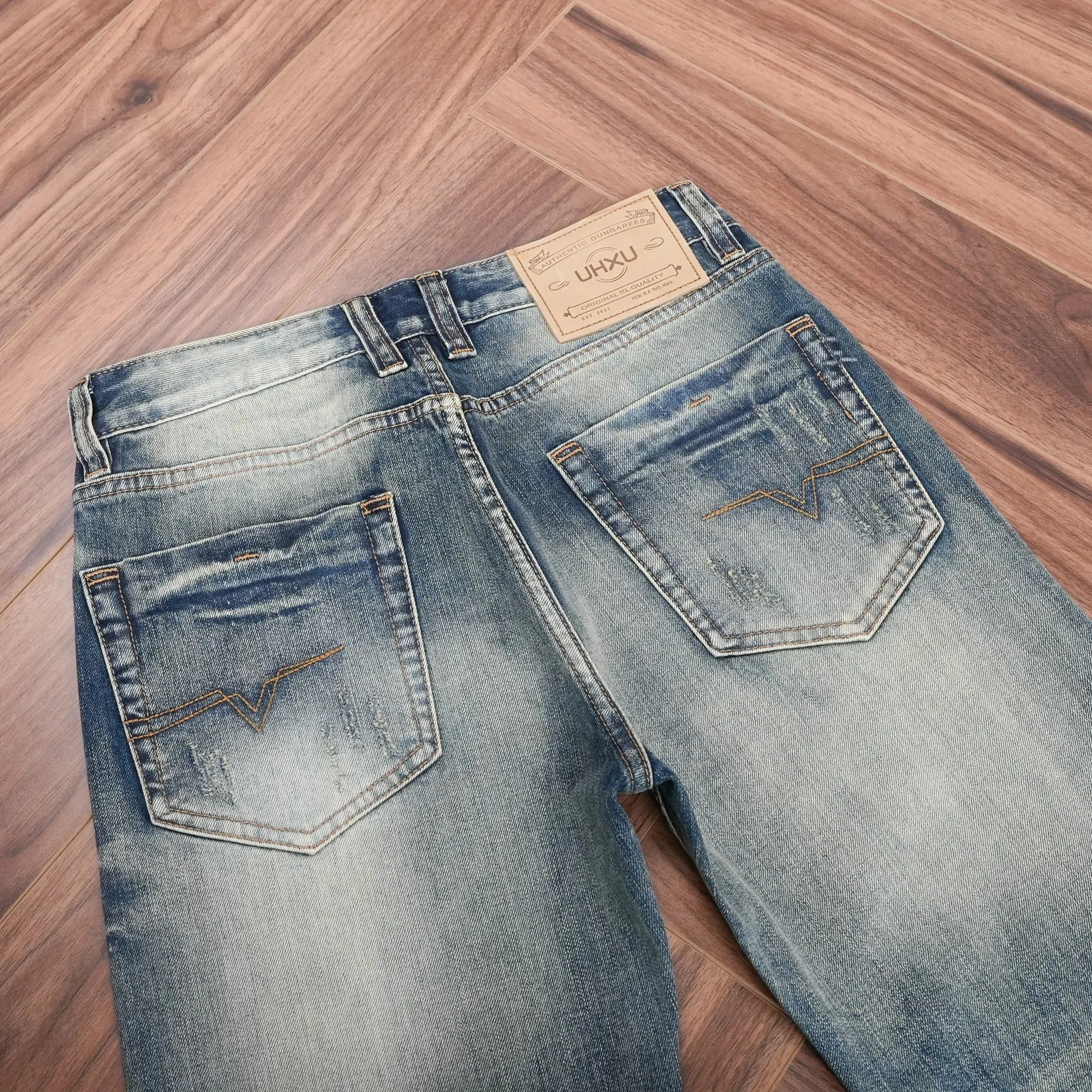2026 primavera outono masculino angustiado lavado vintage regular reto jeans jeans americano retro desgastado olhar estilo na moda calças