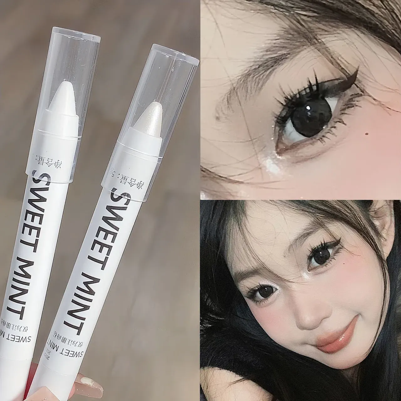 White Eyeliner Shiny Glitter Eyeshadow Stick Eyeliner Pen 13 Colors Matte Blue Purple Pink Eye Liner Makeup Brighten Silkworm