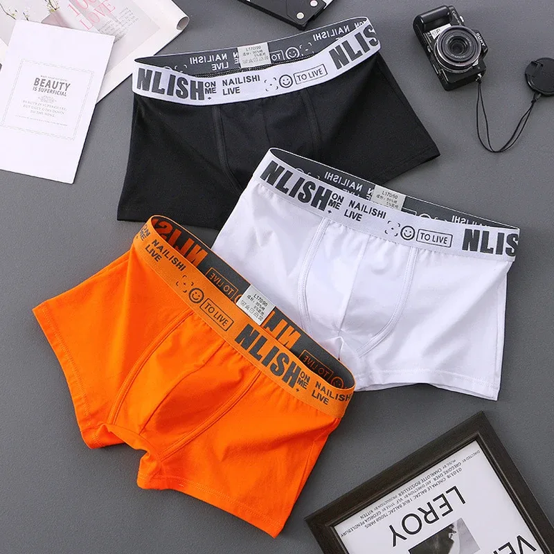 [Bloom the love] Brand Solid 1pcs/3pcs Boxer Men Underwear Cotton Boxershort Mens Boxers Man Cuecas Masculina Size M-3XL nl-112