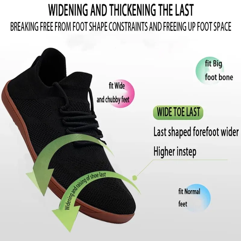 Minimalist Barefoot Shoes Unisex Lightweight Breathable Zero Soles Wide Toe Men's Running Shoes Outdoor Casual Walking Shoes