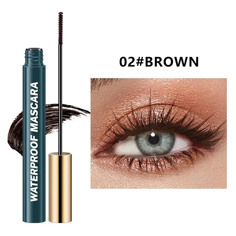 4D Black Mascara Thick Curling Long-Lasting Waterproof Smudge-Proof Silk Fiber Mascara Lengthens Eyelashes Extension Eye Makeup