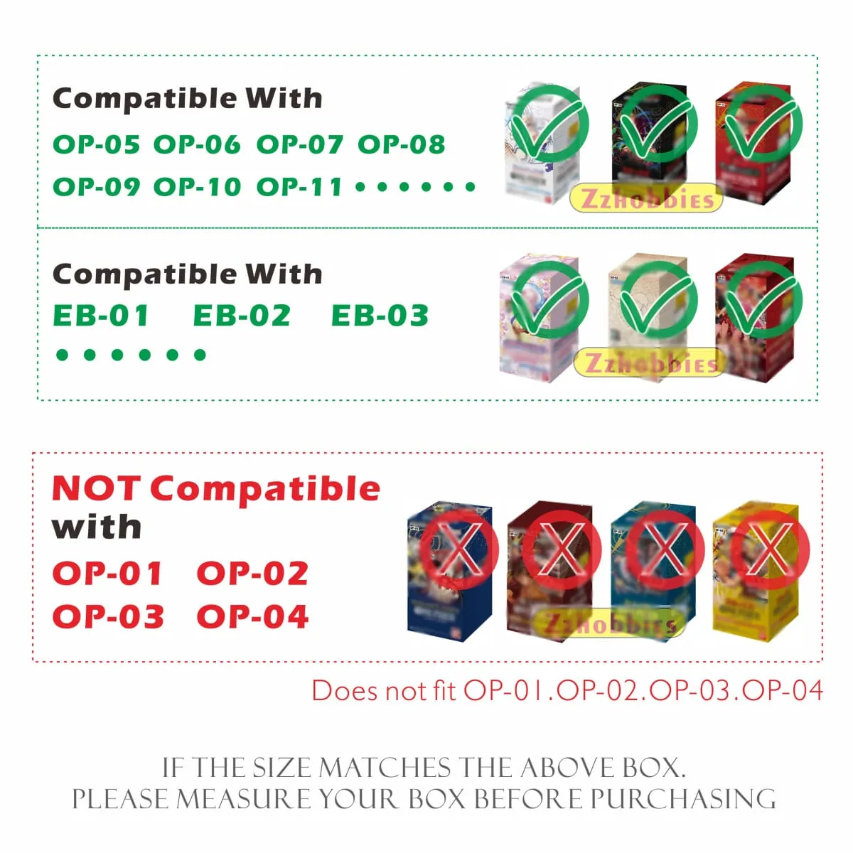 5 PCS Clear Plastic Protector Case For Japanese One Piece(OP-05/06/07/08... & EB-01/02/03...)