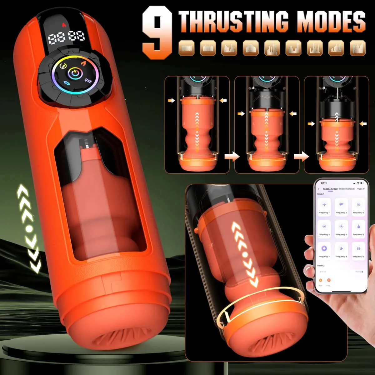 APP Inteligente Aquecimento Sucção Boquete Masturbador para Homens Display LCD Telescópico Vibratório Copo Masturbação Bolso Buceta