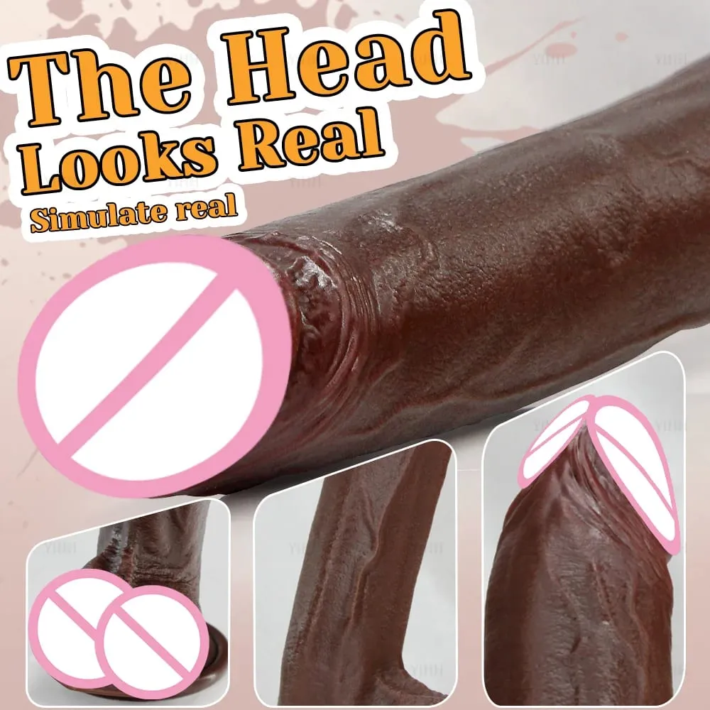 Pele realista/preto vibrador silicone pênis longo enorme vibradores com ventosa pau para mulheres masturbação brinquedos sexuais anal para adultos — image 2