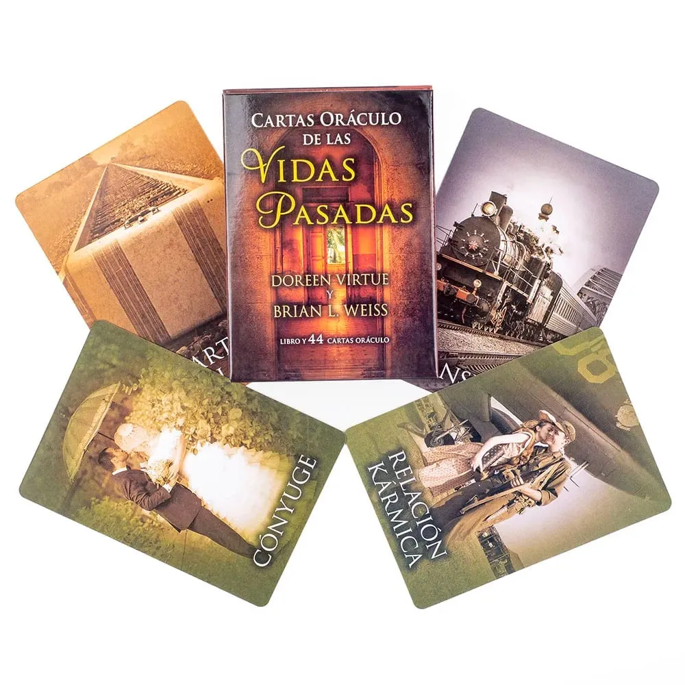 Cartas oracle de vidas passadas, 44 tarô, versão espanhola, edição de adivinhação, baralho de adivinhação, jogos de jogo, 10.3*7.4cm