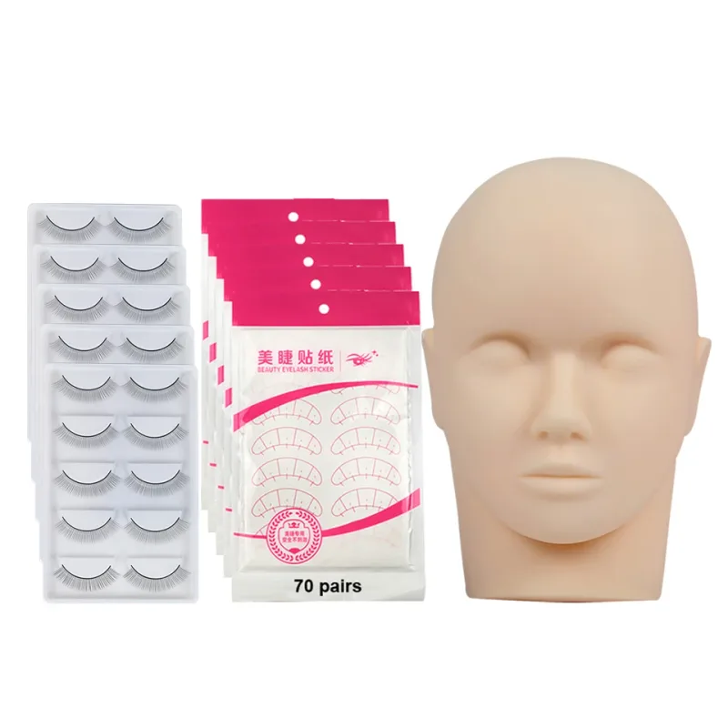 Mannequin Head For Eyelash Extension Training Kit With Removable Eyelids Silicone Cosmetic Model Heads Makeup Tools Gel Material