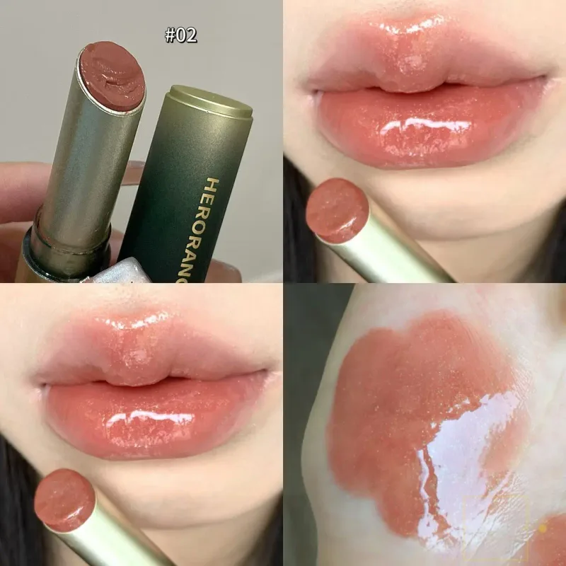 Herorange Mirror Lip Gloss 24H Waterproof Long-Lasting Lipstick No Transfer No Fading Matte & Shine Plumping Lip Makeup Women's
