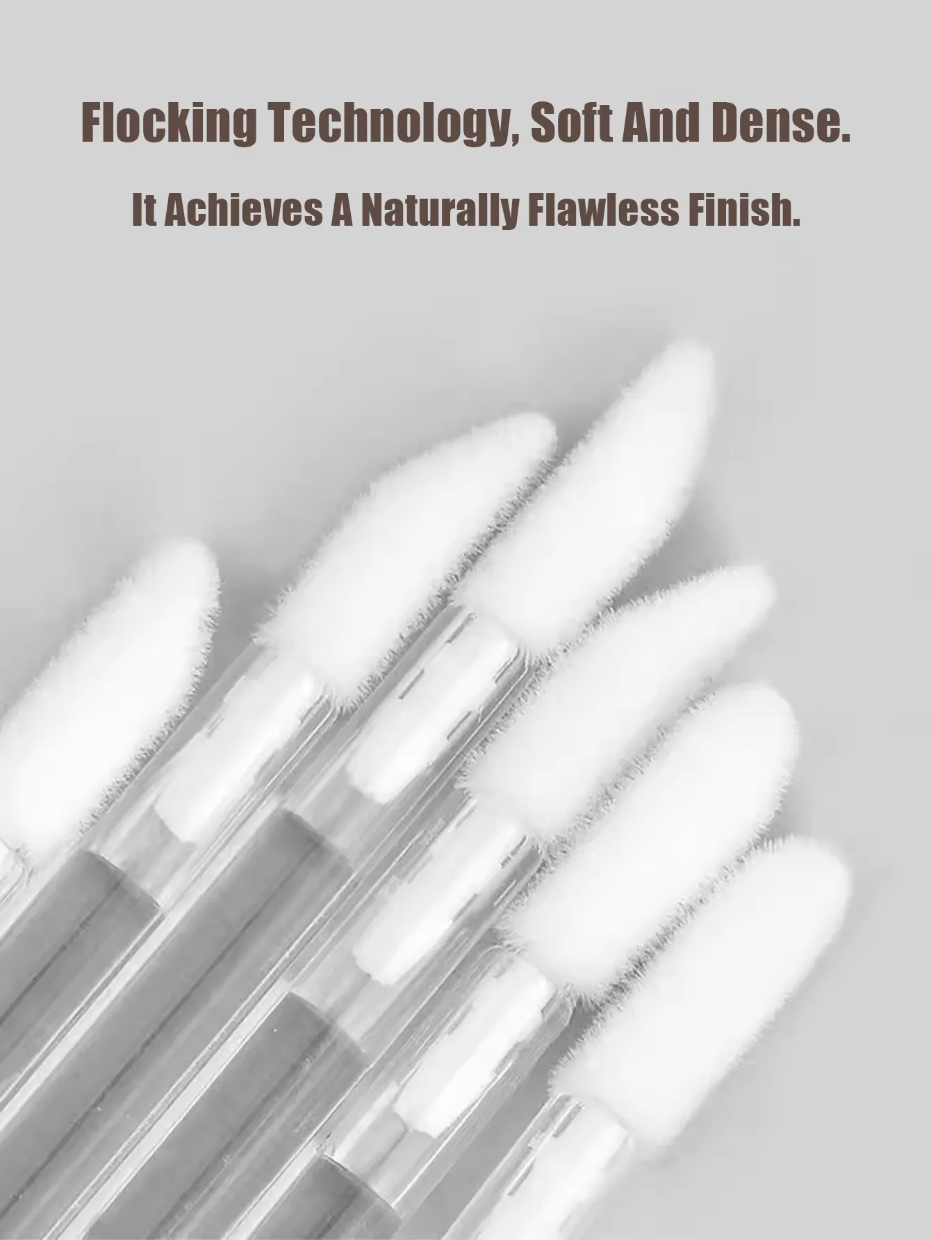 50/100 Pcs Disposable Lip Brushes Flocked Tip Makeup Brush Portable Hygienic Applicator for Lip Gloss Foundation Concealer Mask