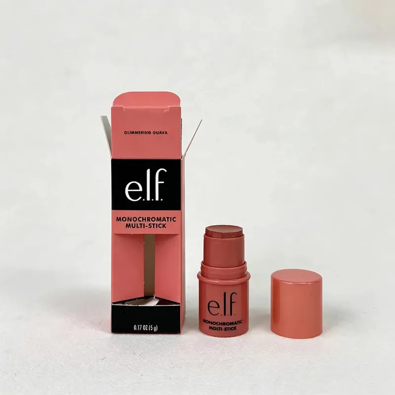 Elf bastão de blush multiuso três em um, alto brilho, contorno natural, maquiagem nude para lábios e bochechas