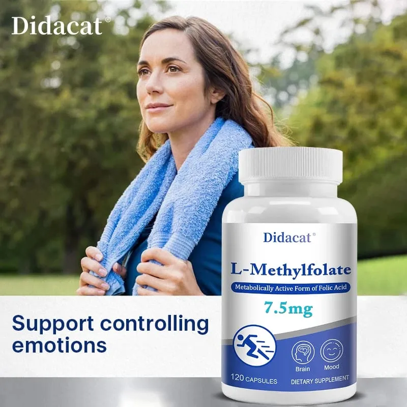 7.5 Mg L-Methylfolate - Professional Strength Active Methyl Folate Supplement for Brain Support Balanced Mood + Immune Health