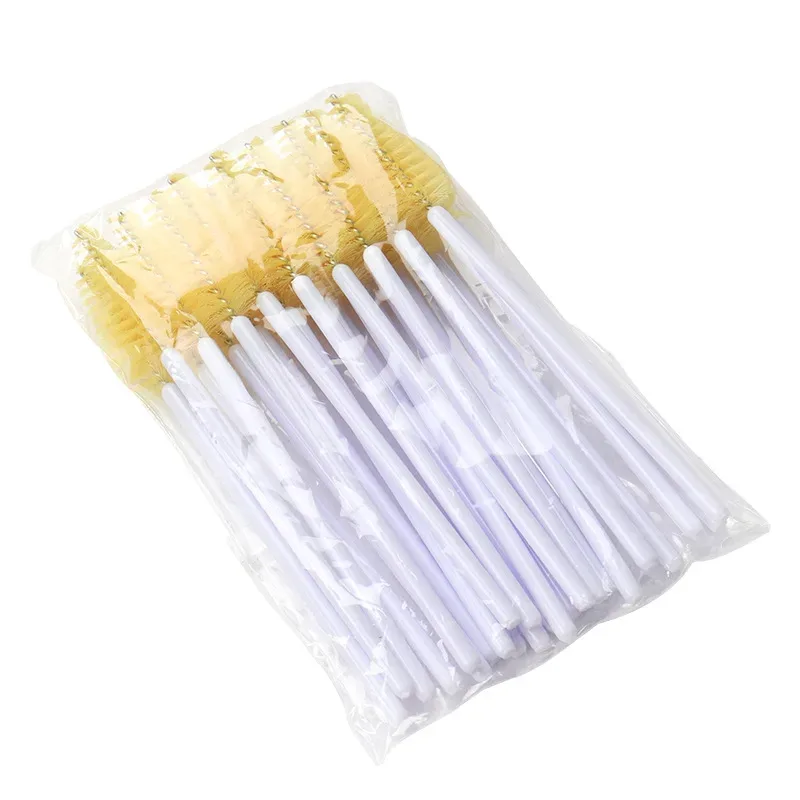 Pincel de sobrancelha para cílios, 50 peças, forma de gota de água, material de nylon, pincéis de maquiagem, extensão de cílios, ferramentas de beleza, varinha de rímel