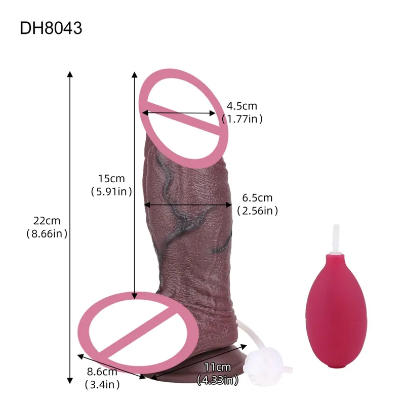 Silicone realista camadas duplas ejaculando pênis esguichando vibrador longo com otário brinquedos sexuais anal para homens mulheres masturbador