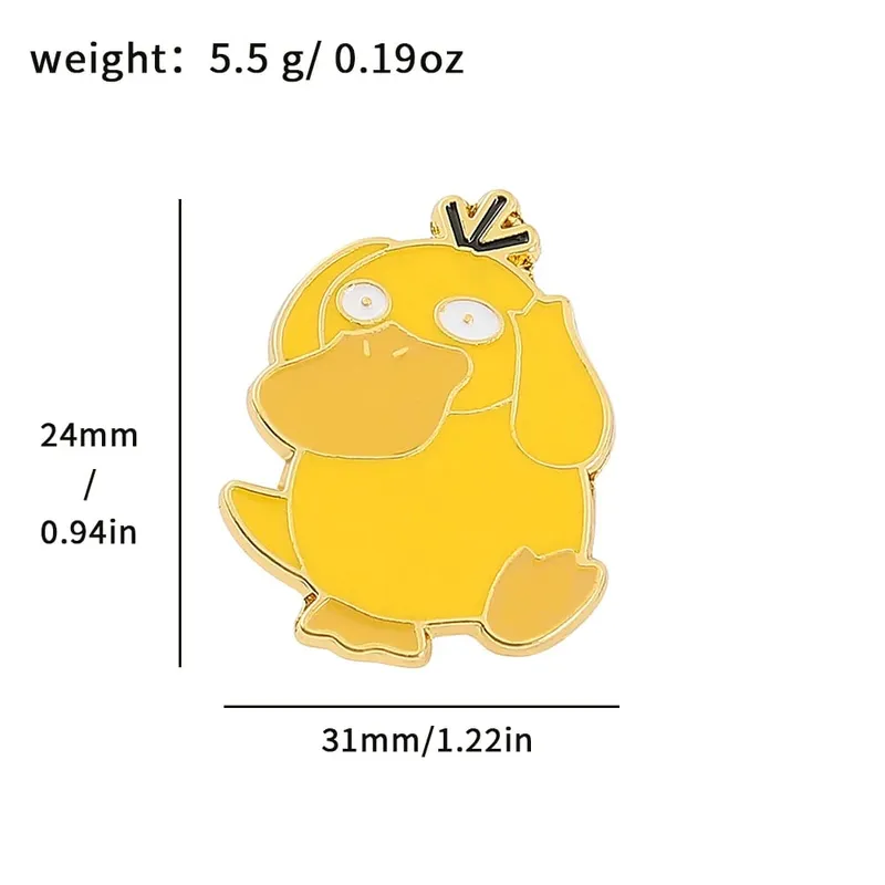 Cute Pikachu Brooch Anime Figures Gengar Psyduck Squirtle Togepi Bulbasaur Enamel Lapel Pin Badges on Backpack