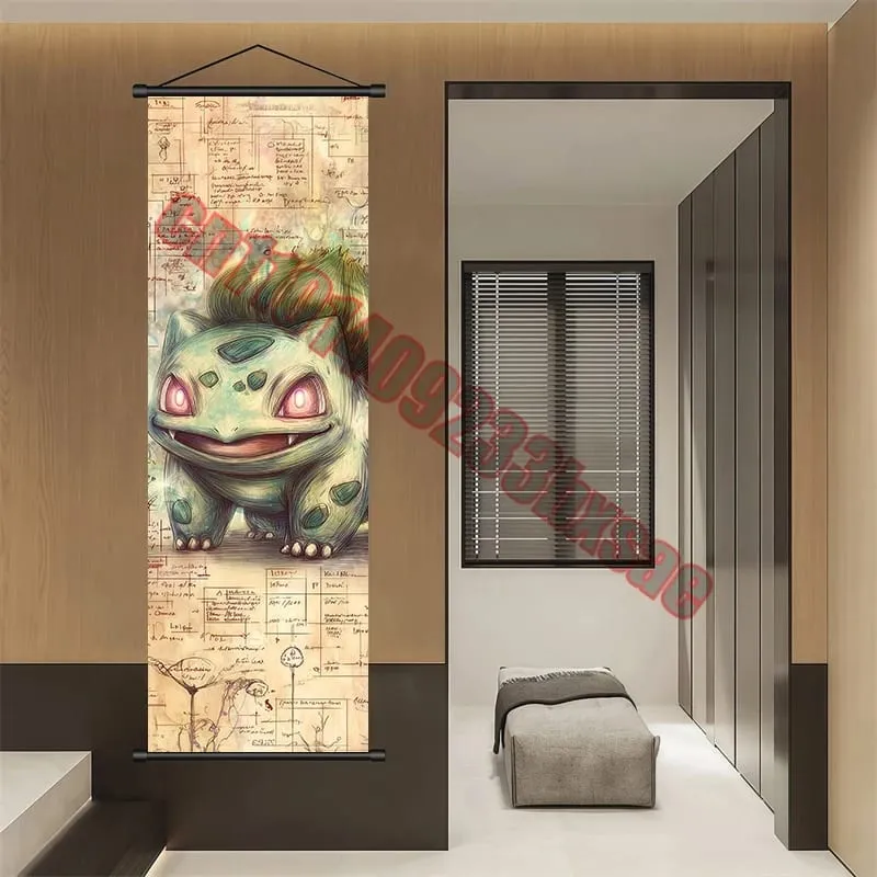 Printed Pokemon Poster Anime Wall Artwork Gengar Pictures Charizard Painting Canvas Pikachu Hanging Scrolls Home Room Decor