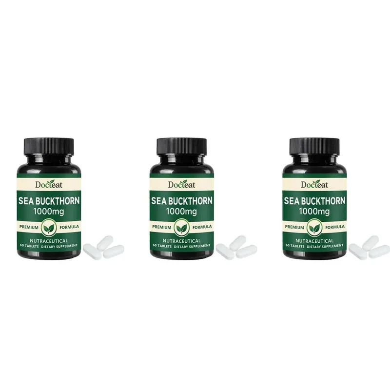 Docteat Sea Buckthorn 1000mg Comprimidos Diariamente Função Imune Suporte Nutrição Antioxidante Vitamina C Zinco Vitamina D3 60 Comprimidos