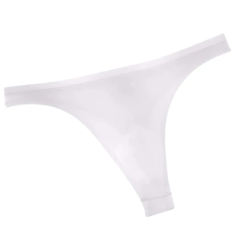 Cuecas masculinas ultrafinas de seda gelo 3d, tanga transparente, roupa íntima, cintura baixa, cuecas de biquíni em u, lingerie