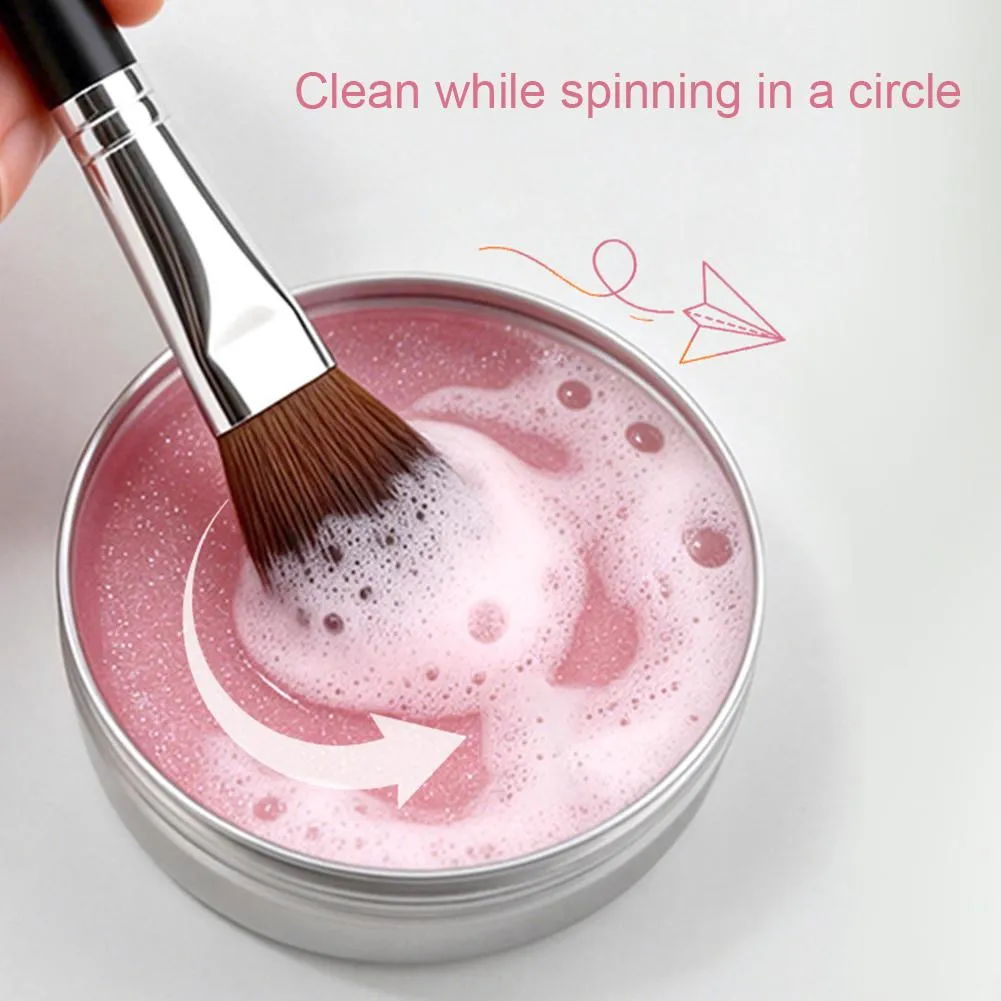 Sabonete limpador de pincel de maquiagem com tapete de silicone limpa profundamente a maquiagem à prova d'água para pincéis e esponjas de maquiagem sintética e natural