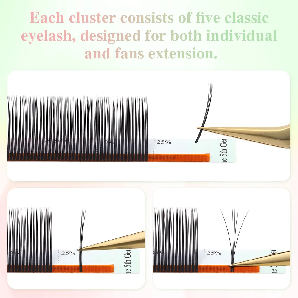 Extensões de cílios buquê 5D Rússia Volume Spike Anime efeito formato de flor para beleza dos olhos