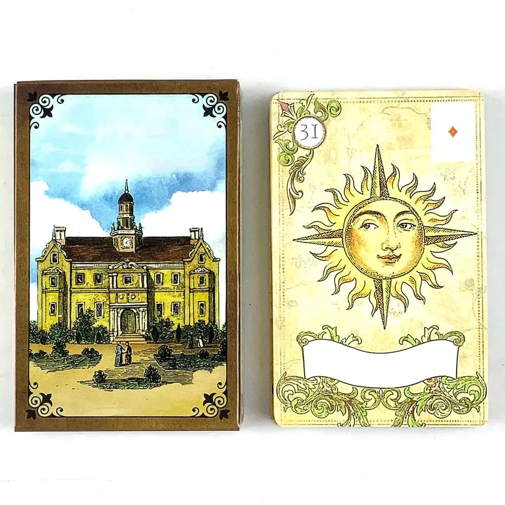 Cartas de leitura da sorte lenormand, estilo antigo, versão em inglês, baralho de 38 oracle, adivinhação, jogos de cartas, meditação e presentes