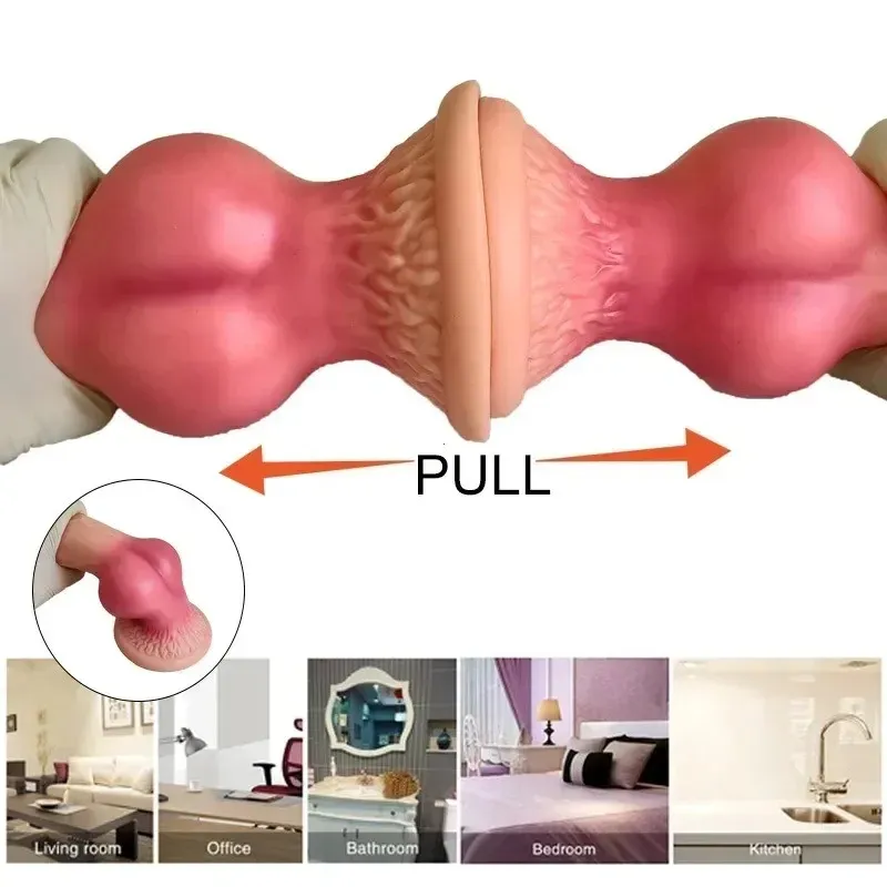 Plugue anal realista para cachorro, enorme, com ventosa, silicone, grande, massageador de próstata, brinquedos sexuais adultos para homens e mulheres