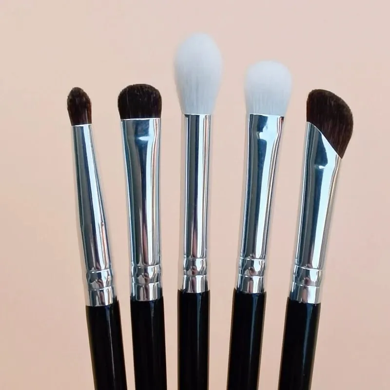 Conjunto de pincéis para sombra, cabelo natural, 5 peças, pincéis de maquiagem, ferramentas de beleza