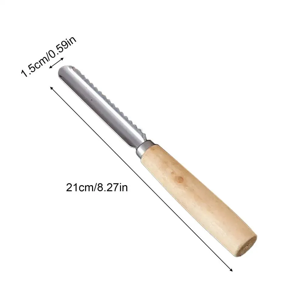 Corer ferramenta de cozinha de aço inoxidável pêra pitter antiderrapante manual de cozinha corer com alça de madeira para cortar frutas cozinhar salada