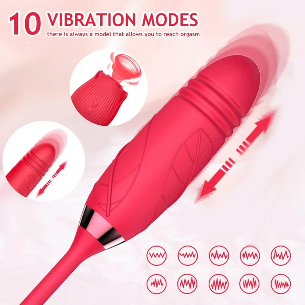 Vibrador poderoso com sucção de rosas, estimulador de mamilos e clitóris, massageador do ponto G, brinquedo sexual recarregável para mulheres e casais