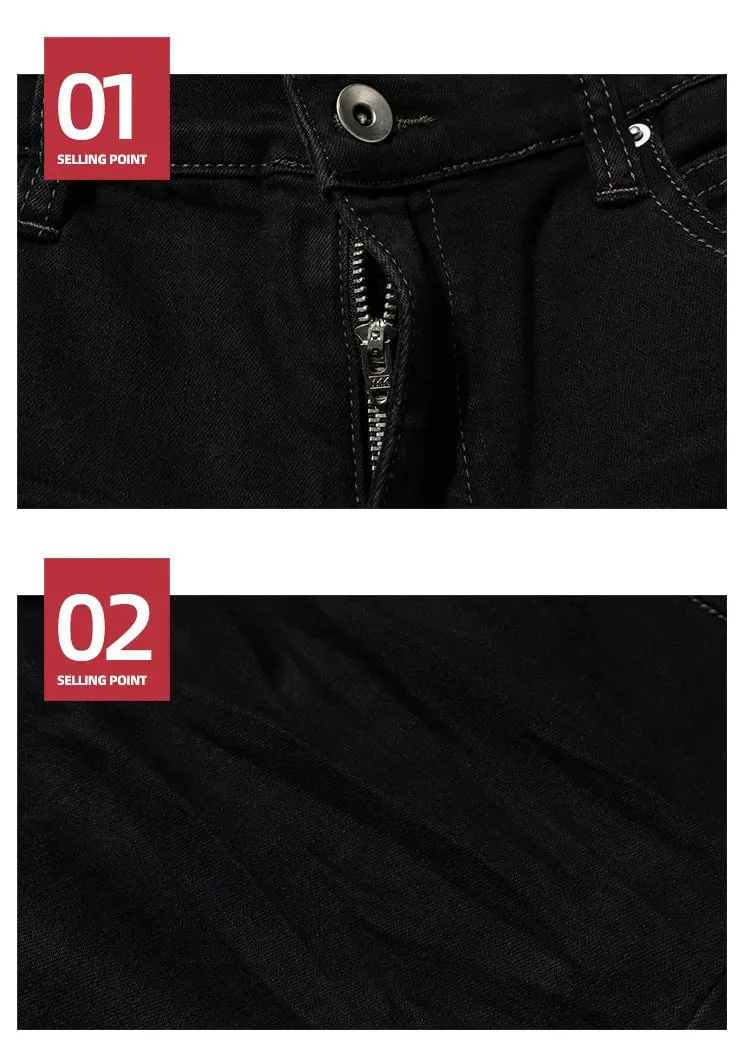 Jean évasé Baggy légèrement extensible avec rubans pour hommes, pantalon en Denim surdimensionné et décontracté, couleur noire, coupe Boom