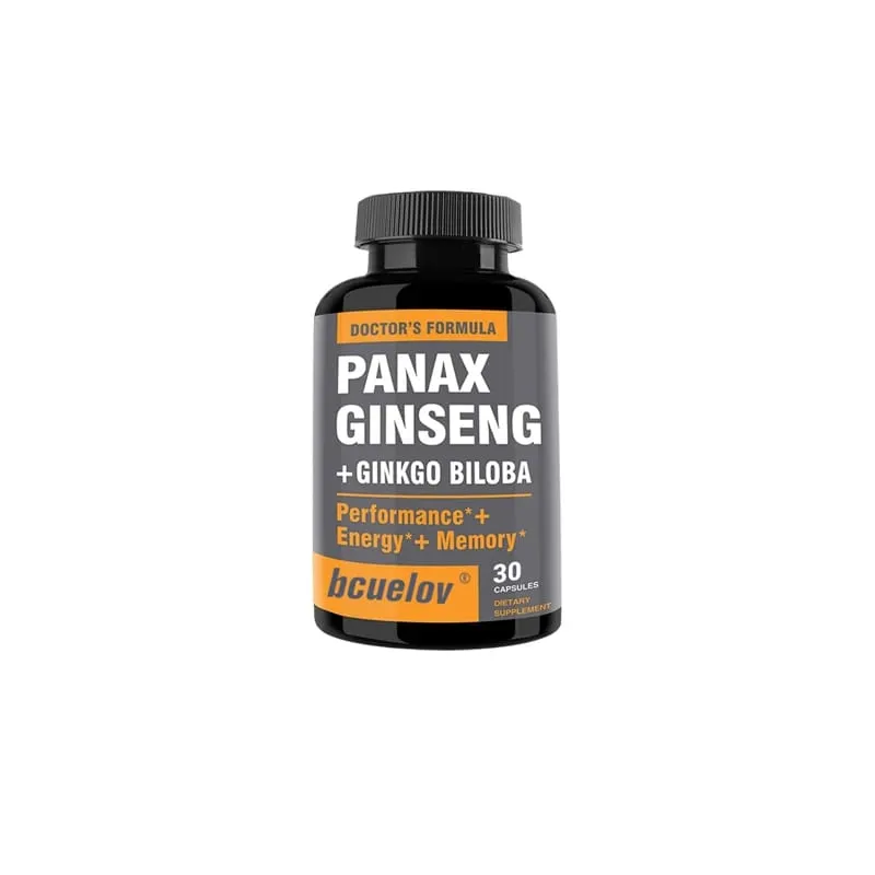 Cápsulas de extrato de Ginseng + Ginkgo Biloba - Ajuda a melhorar a energia e a vitalidade, memória anti-envelhecimento, saúde do cérebro e da visão — image 9