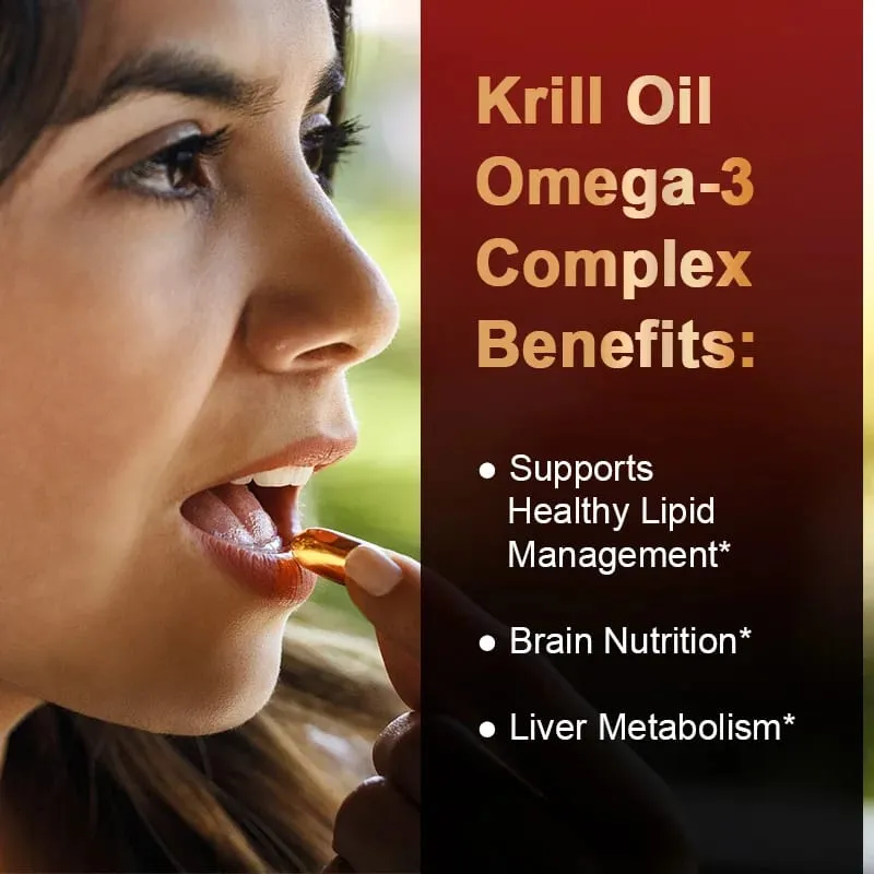 南極磷蝦油 - 每份 2000 毫克 - 含 Omega-3、EPA、DHA 和蝦紅素 - 支持健康關節、大腦、心臟和血壓